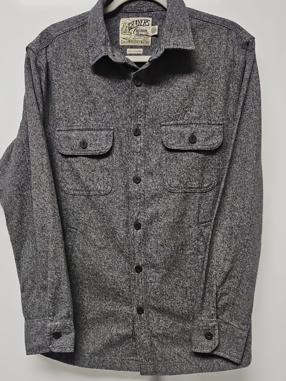 Grayers Mens M Gray 100% Cotton Cold Weather Shirt Jacket Shacket 1717070